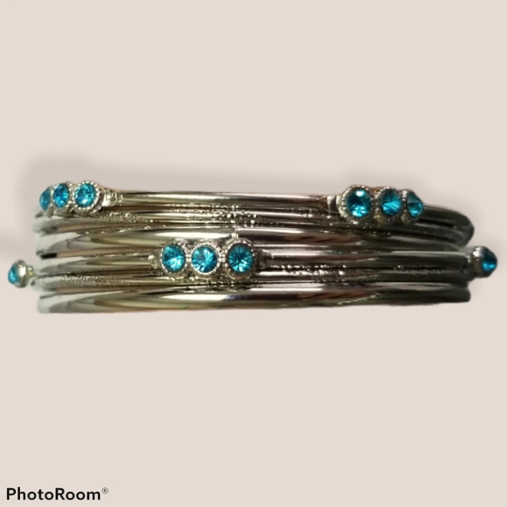 Stackable Sparkle Blue Bracelet - Picture 3 of 5